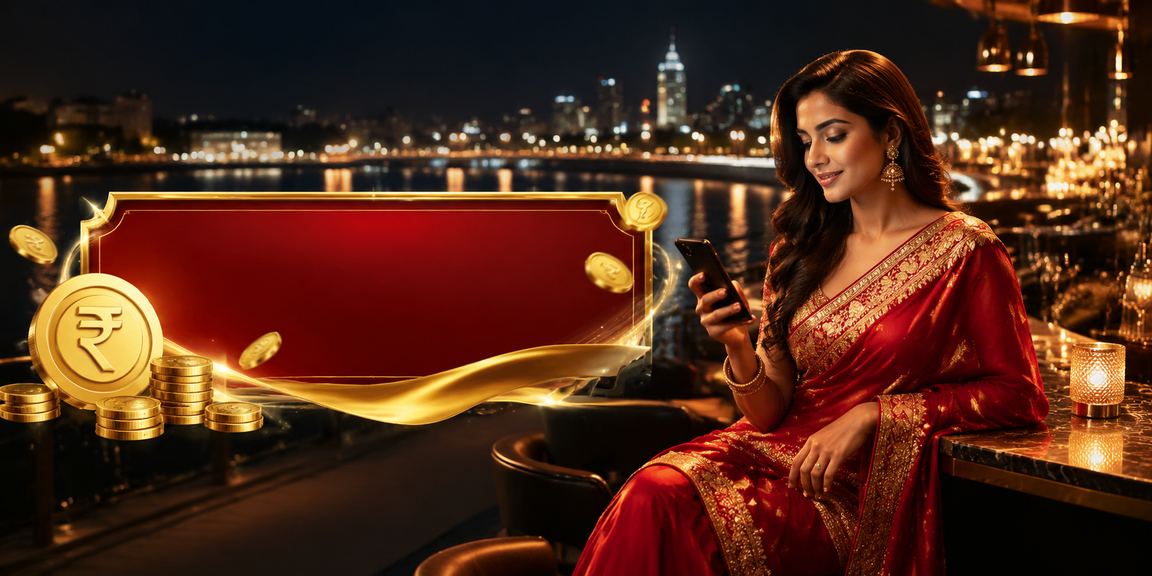 Young woman playing slots on mobile device near Ahmedabad riverfront
