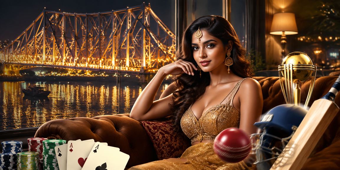 Evening cricket betting scene on Kolkata's Howrah Bridge